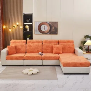 Orange - Housse Polaire pour Coussins de Canapé - Motif Bear