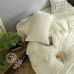 housse de couette 2 taies en blanc cassé