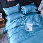 draps satin bleu ciel