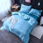 drap housse et housse de couette bleu ciel