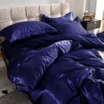 drap housse doux bleu foncé