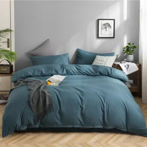 Bleu persan - Drap housse / Housse de couette / 2 taies d'oreiller