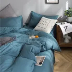 textile de lit bleu persan