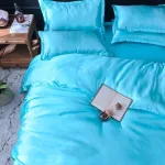 drap housse élégant bleu turquoise
