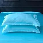 draps de lit en satin bleu turquoise