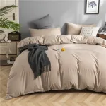 housse de couette et drap housse café