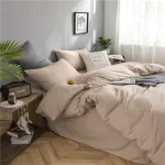 drap housse et housse de couette café