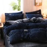 drap housse velours doux bleu marine