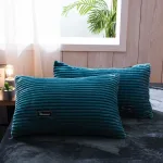 taies d'oreiller bleu turquoise velours