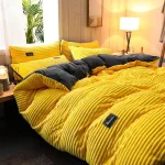 housse de couette jaune velours