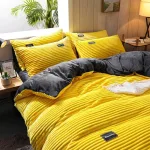 ensemble de literie jaune velours
