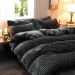 housse de couette en velours noir