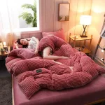 taies d'oreiller en velours rose