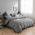 housse de couette en microfibre gris clair