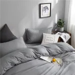 literie élégante gris clair