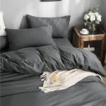 housse de couette douce gris