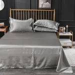 ensemble de literie gris type satin