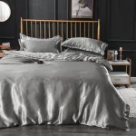 taies d'oreiller gris type satin