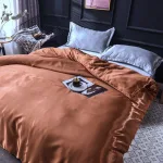 literie marron luxe type satin