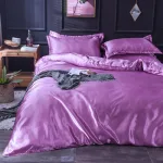 drap housse satin doux mauve