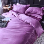 housse de couette 2 taies mauve