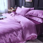 literie mauve moderne satin
