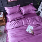 set de literie mauve satin