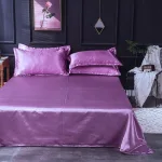 taies d'oreiller mauve satin