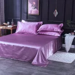 ensemble literie mauve satin