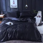 housse de couette satin noir