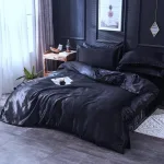 taies d'oreiller en satin noir