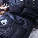 literie noir type satin