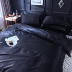 draps de lit satin noir