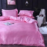 drap housse en satin rose bonbon