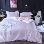 draps et housse de couette rose clair