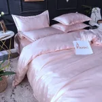 housse de couette satin rose pour la chambre
