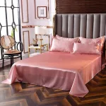 taie d'oreiller rose pêche satin
