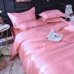 drap housse et housse de couette rose