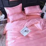 coffret literie rose type satin