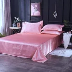 housse de couette rose type satin