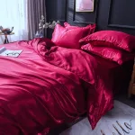 drap housse et housse de couette rouge