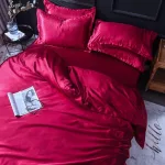 housse de couette et drap housse rouge