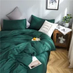 ensemble de draps verts avec housse de couette et taies