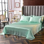 housse de couette vert opaline type satin