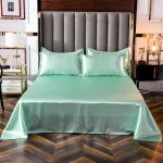 taies d'oreiller vert opaline satin