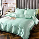 drap housse satin vert opaline