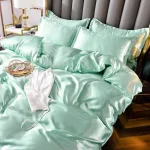 ensemble literie vert opaline type satin