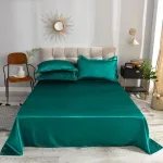 taies d'oreiller vert type satin