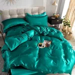 housse de couette satin vert