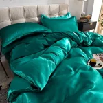 taie d'oreiller satin vert